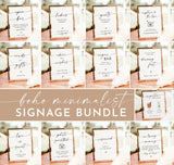 Minimalist Wedding Sign Bundle | Boho Wedding Signs