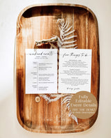 Minimalist Wedding Events Card | Modern Weekend Events