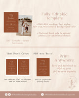 Minimalist Wedding Invitation Template | Editable Terracotta Wedding Invite