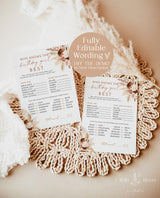 Who Knows Birthday Girl Best Game | Boho Birthday Party | Would She Rather Game | Pampas Grass Birthday | Birthday Game | A4