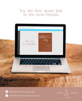 Minimalist Baby Shower Invitation | Gender Neutral Baby Shower Bundle | Books for Baby Diaper Raffle | Terracotta Baby Shower Template BM1