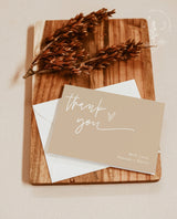 Minimalist Thank You Card Template | Beige Thank You Cards