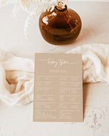 Boho Baby Trivia Shower Game | Baby Shower Trivia Game