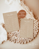 Boho Baby Trivia Shower Game | Baby Shower Trivia Game