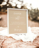 Diaper Raffle Baby Shower Sign | Boho Baby Shower Sign