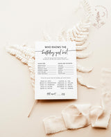 Who Knows Birthday Girl Best Game | Minimalist Birthday Party