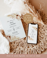 Boho Wedding Invitation Template | Fall Wedding Invite