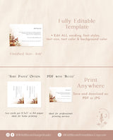 Fall Wedding Details Card | Terracotta Wedding Invitation Insert Card