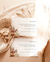 Fall Wedding Details Card | Terracotta Wedding Invitation Insert Card