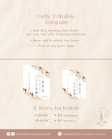 Boho Wedding Timeline Template | Welcome Timeline Poster | Order of Events Sign | Pampas Grass Wedding Day Timeline | Editable Template | A4