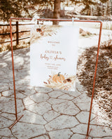 Boho Baby Shower Welcome Sign | Pampas Grass Baby Shower Welcome Poster | Little Pumpkin Baby Shower Welcome Sign | Boho Baby Shower | A4