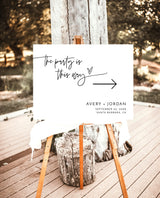 Wedding Direction Sign Template | Minimalist Wedding Direction Sign