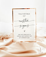 Minimalist Wedding 4x6" Sign | Customizable Wedding Signage | Modern Wedding Sign | Minimalist Shower Sign | Editable Template | M9