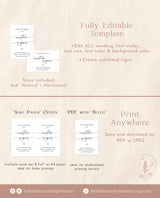 Minimalist Wedding 4x6" Sign | Customizable Wedding Signage | Modern Wedding Sign | Minimalist Shower Sign | Editable Template | M9