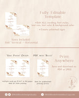 Pampas Grass Custom 4x6" Sign Template | Terracotta Wedding Custom Sign | Boho Shower Signage | Desert Wedding Sign | Minimalist Wedding A4