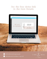 Drink Ticket Template | Minimalist Drink Ticket | This One's On Us | Modern Wedding Drink Ticket | Free Drink Voucher | Editable Template M9