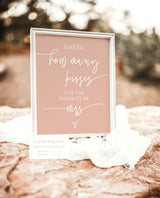 Boho Guess How Many Kisses For The Soon To Be Mrs | Blush Bridal Shower Game