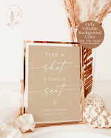 Take a Shot + Take Your Seat Sign | Take a Drink Seating Sign