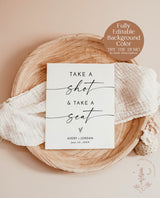 Take a Shot + Take Your Seat Sign | Take a Drink Seating Sign