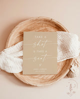 Take a Shot + Take Your Seat Sign | Take a Drink Seating Sign