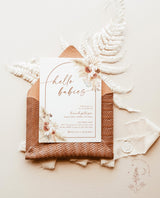 Pampas Grass Twins Baby Shower Invite | Boho Twin Baby Shower