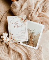 Pampas Grass Twins Baby Shower Invite | Boho Twin Baby Shower