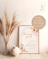 Boho Bridal Shower Welcome Sign | She Said Yes