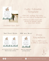 Woodland Winter Baby Shower Invitation Template | Baby It's Cold Outside