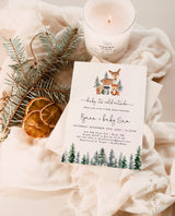 Woodland Winter Baby Shower Invitation Template | Baby It's Cold Outside