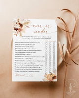 Over or Under Baby Shower Game | Boho Baby Shower