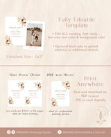 Pampas Grass Save the Date | Boho Save the Date | Boho Photo Save the Date | Bohemian Save the Date | Editable Template | A4