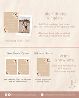 Beige Save the Date | Boho Save the Date | Bohemian Photo Save the Date | Pampas Grass Save the Date | Editable Template | A4