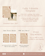 Bohemian Baby Shower Invite | Boho Baby Shower Invite | Pampas Grass Baby Shower Invite | Hello Baby Invite | Editable Template | A4 BM1