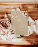 Bohemian Baby Shower Invite | Boho Baby Shower Invite | Pampas Grass Baby Shower Invite | Hello Baby Invite | Editable Template | A4 BM1