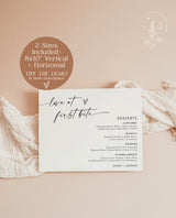 Minimalist Dessert Menu Sign | Love at First Bite | Modern Wedding Dessert Menu | Boho Dessert Station | Modern Minimalist Wedding Sign | M9