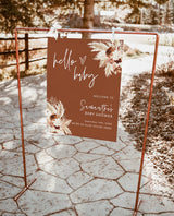 Boho Baby Shower Welcome Sign | Pampas Grass Baby Shower Welcome Poster | Terracotta Baby Shower Welcome Sign | Baby Shower | A4