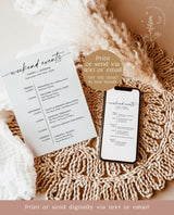 Minimalist Wedding Events Card | Modern Weekend Events