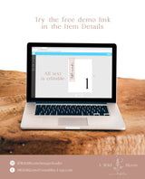 Minimalist Wedding Table Numbers | Modern Wedding Table Number | Editable Table Number Template | Simple Table Numbers | M9