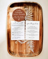 Minimalist Wedding Events Card | Modern Weekend Events | Wedding Itinerary Template | Welcome Bag | Editable Wedding Timeline Schedule | M9