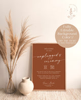 Modern Unplugged Ceremony Wedding Sign | Minimalist Unplugged Ceremony Sign | Elegant Wedding Sign | Editable Template | M9