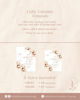 Boho Unplugged Wedding Poster | Pampas Grass Wedding | Rust Unplugged Ceremony Sign | Printable Unplugged Poster | Editable Template | A4