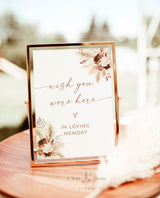 Wish You Were Here Sign | In Loving Memory Sign | Forever in Our Hearts Wedding Sign | Wedding Memorial Candle Sign | Editable Sign | A4