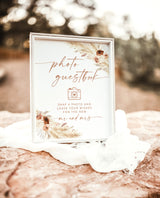 Boho Photo Guestbook Sign | Pampas Grass Wedding Sign | Boho Wedding Photo Guest Book Sign | Bohemian Photo Guestbook Sign | A4