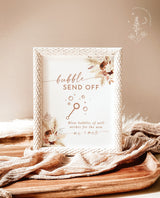 Boho Bubble Send Off Sign | Pampas Grass Wedding Send Off Sign | Let Love Sparkle | Bohemian Newlywed Send Off | Boho Wedding Sign | A4