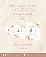 Signature Drinks Sign Template | Boho Signature Cocktail Sign | Wedding Bar Menu Sign | His and Hers Bar Sign | Editable Template | A4