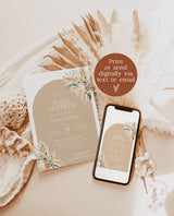 Boho Baby Shower Invitation | Pampas Grass Baby Shower Invite