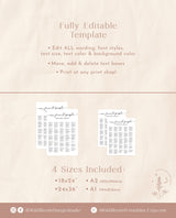 Minimalist Alphabetical Seating Chart Sign | Modern Wedding Seating Chart Poster | Our Favorite People Seating Chart | Editable Template M9