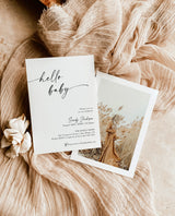 Minimalist Baby Shower Invitation | Gender Neutral Baby Shower | Hello Baby | Modern Minimalist Shower Invite | Editable Template | M9