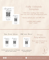 Honeymoon Fund QR Code Sign | Wedding Honeymoon Fund Sign | Venmo QR Code Modern Wedding Sign | Modern Wedding | Editable Template | M9