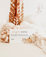 Fall Diaper Raffle Card Template | Diaper Raffle Ticket